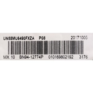 MAIN / SAMSUNG BN94-12774P / BN41-02568B / BN97-13635L / PANEL CY-WM055HGHV2H / MODELOS UN55MU6490FXZA CC04 / UN55MU6490F